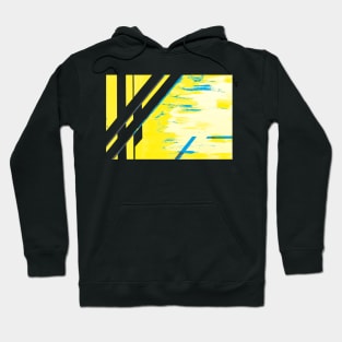 Bamboo grove in Neon Blue and Canary Yellow Hoodie